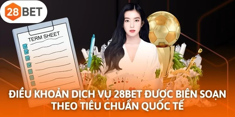 Điều khoản dịch vụ 28Bet được biên soạn theo tiêu chuẩn nhà cái quốc tế